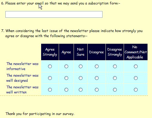 Display showing how to change a grouped survey element